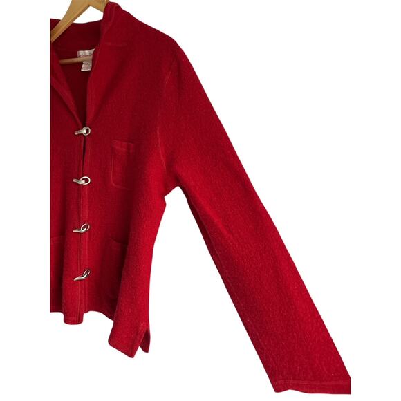 Vintage Cambridge Country Women’s Size XL Red 100% Boiled Wool Sweater Jacket - Picture 4 of 6